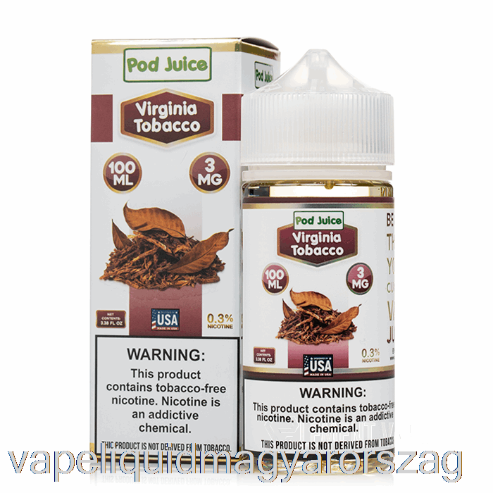 Virginia Dohány - Hüvelylé - 100 Ml 3 Mg-os Vape Toll